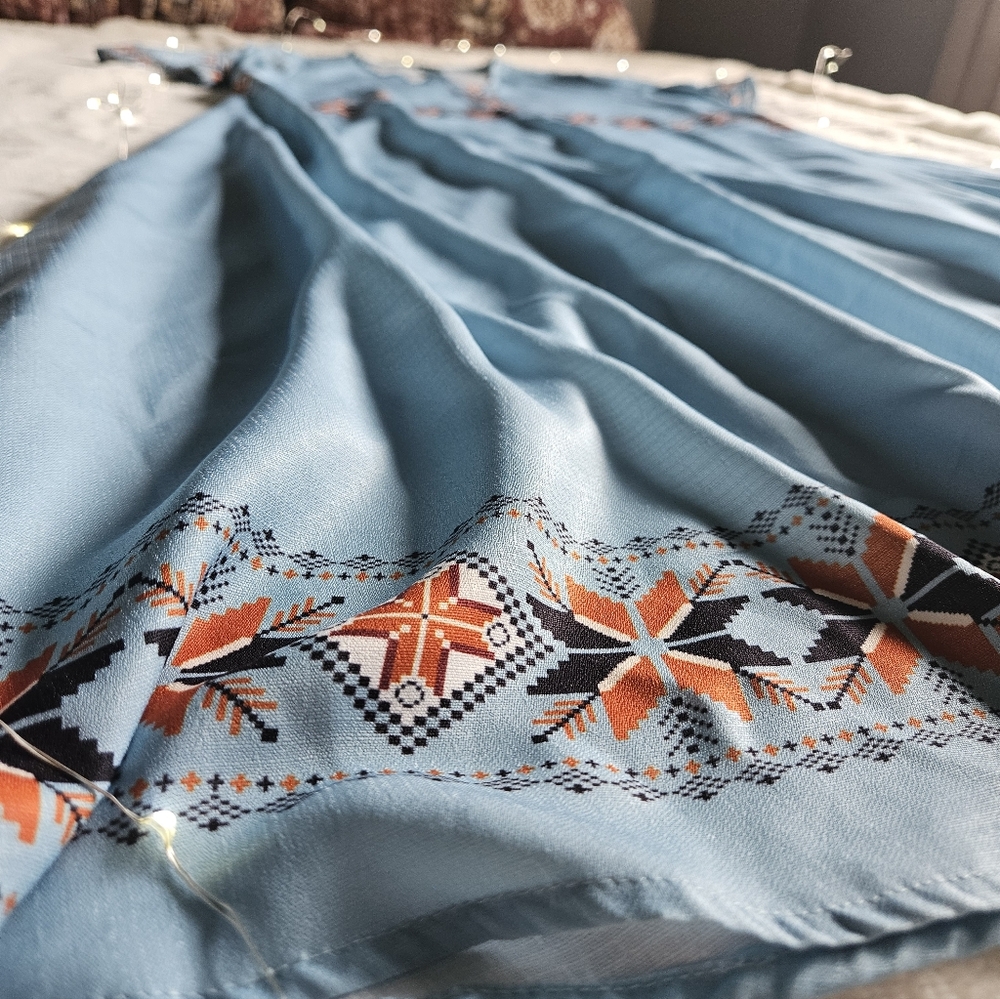 Light Blue Tribal Maxi Dress - Bohemian - Picture 6 of 6
